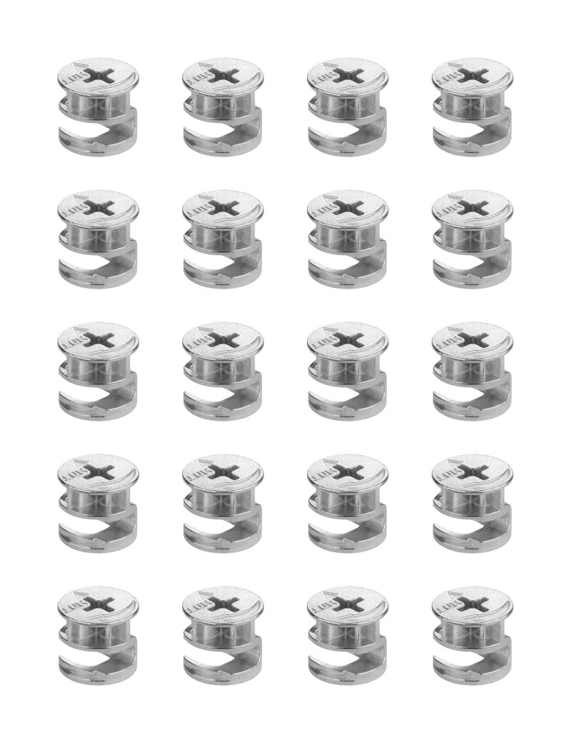 YaaYii Cam Locks for Furniture 20 PCs, 15 x 13 mm Furniture Cam Lock Fasteners Compitable with IKEA Hardware Parts, Eccentric Wheels Repair Spare Parts Nut & Bolt Assortment Sets - Image 1